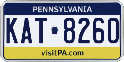PA license plate KAT8260