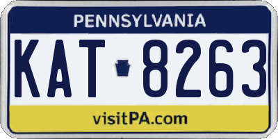 PA license plate KAT8263