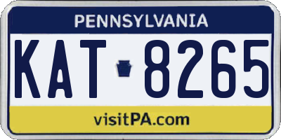 PA license plate KAT8265