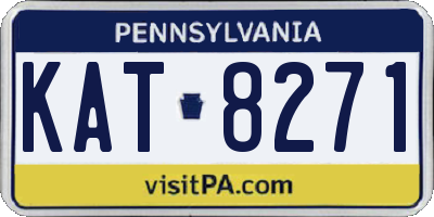 PA license plate KAT8271