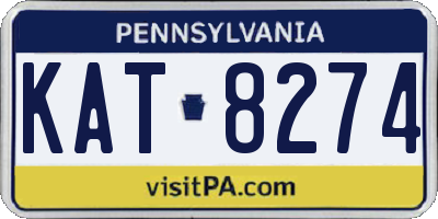 PA license plate KAT8274