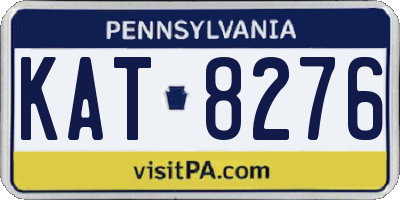 PA license plate KAT8276