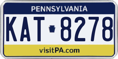 PA license plate KAT8278