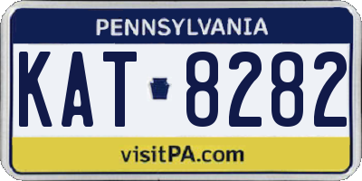 PA license plate KAT8282
