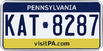 PA license plate KAT8287
