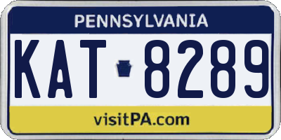 PA license plate KAT8289