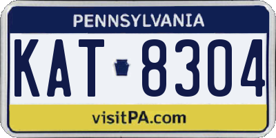 PA license plate KAT8304