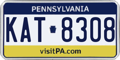 PA license plate KAT8308