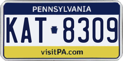 PA license plate KAT8309