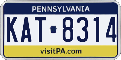 PA license plate KAT8314