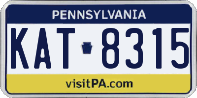 PA license plate KAT8315