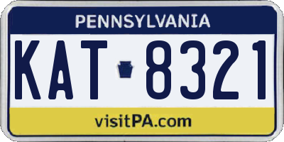 PA license plate KAT8321
