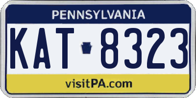 PA license plate KAT8323