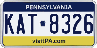 PA license plate KAT8326