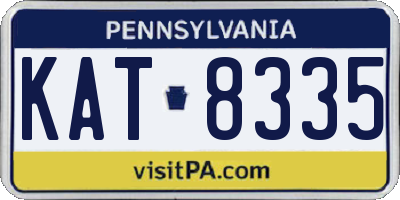 PA license plate KAT8335