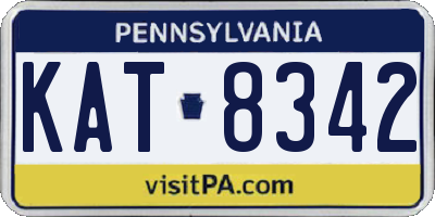 PA license plate KAT8342