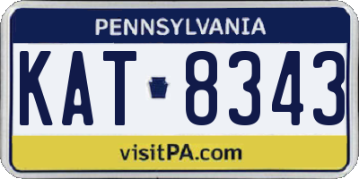 PA license plate KAT8343