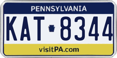 PA license plate KAT8344