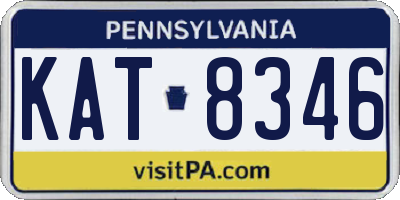 PA license plate KAT8346