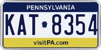 PA license plate KAT8354
