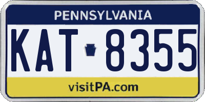 PA license plate KAT8355