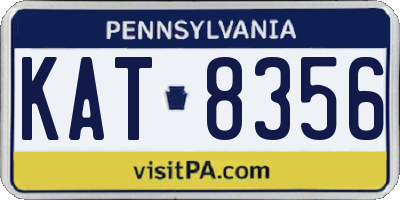 PA license plate KAT8356