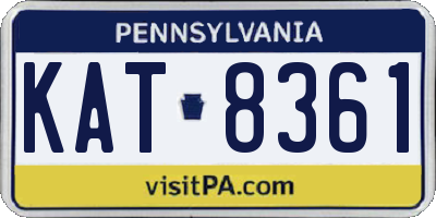 PA license plate KAT8361