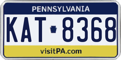 PA license plate KAT8368