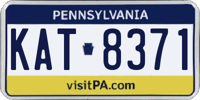 PA license plate KAT8371