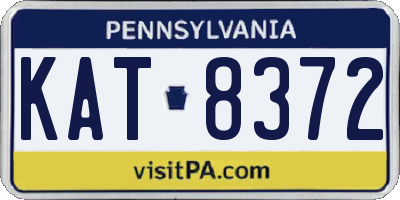 PA license plate KAT8372