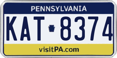 PA license plate KAT8374