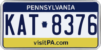PA license plate KAT8376