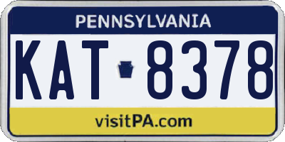 PA license plate KAT8378