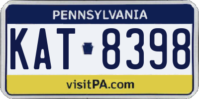PA license plate KAT8398
