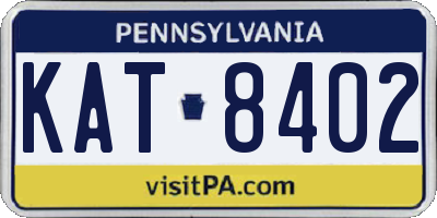 PA license plate KAT8402