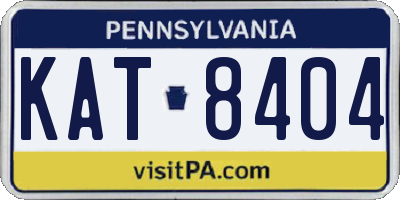 PA license plate KAT8404