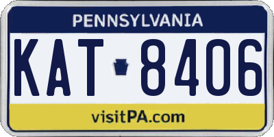 PA license plate KAT8406