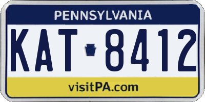 PA license plate KAT8412