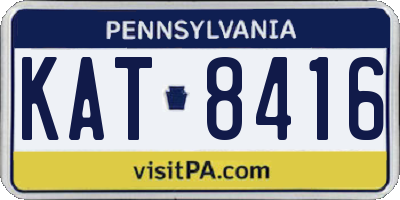 PA license plate KAT8416