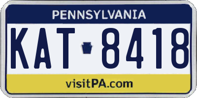 PA license plate KAT8418