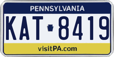 PA license plate KAT8419