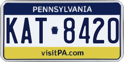 PA license plate KAT8420