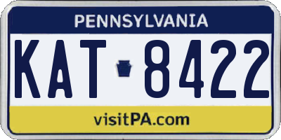 PA license plate KAT8422