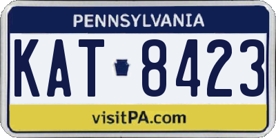 PA license plate KAT8423