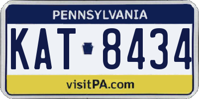 PA license plate KAT8434