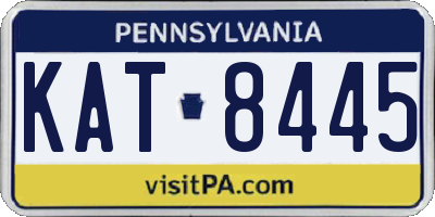 PA license plate KAT8445