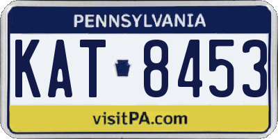 PA license plate KAT8453