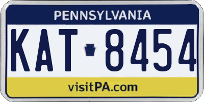 PA license plate KAT8454