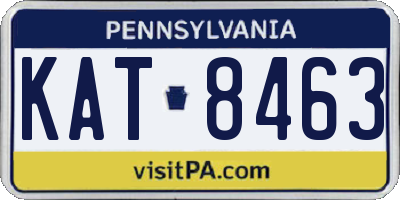 PA license plate KAT8463
