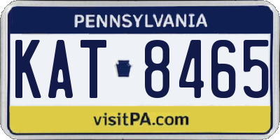 PA license plate KAT8465